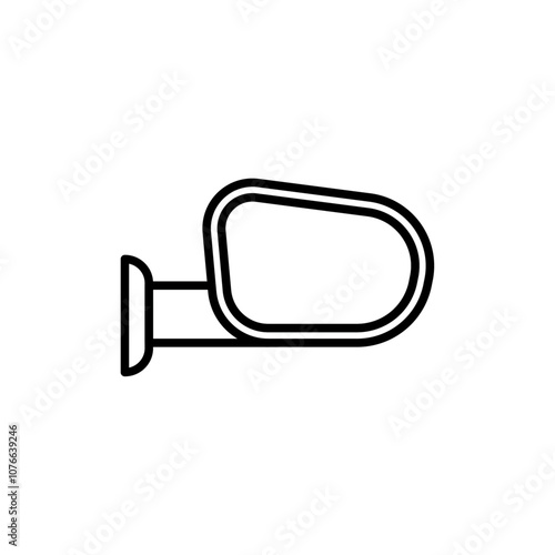 Side mirror icon Vector flat thin line illustration