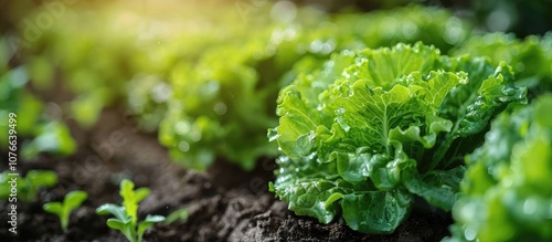 Fresh Green Lettuce Growing in a Garden