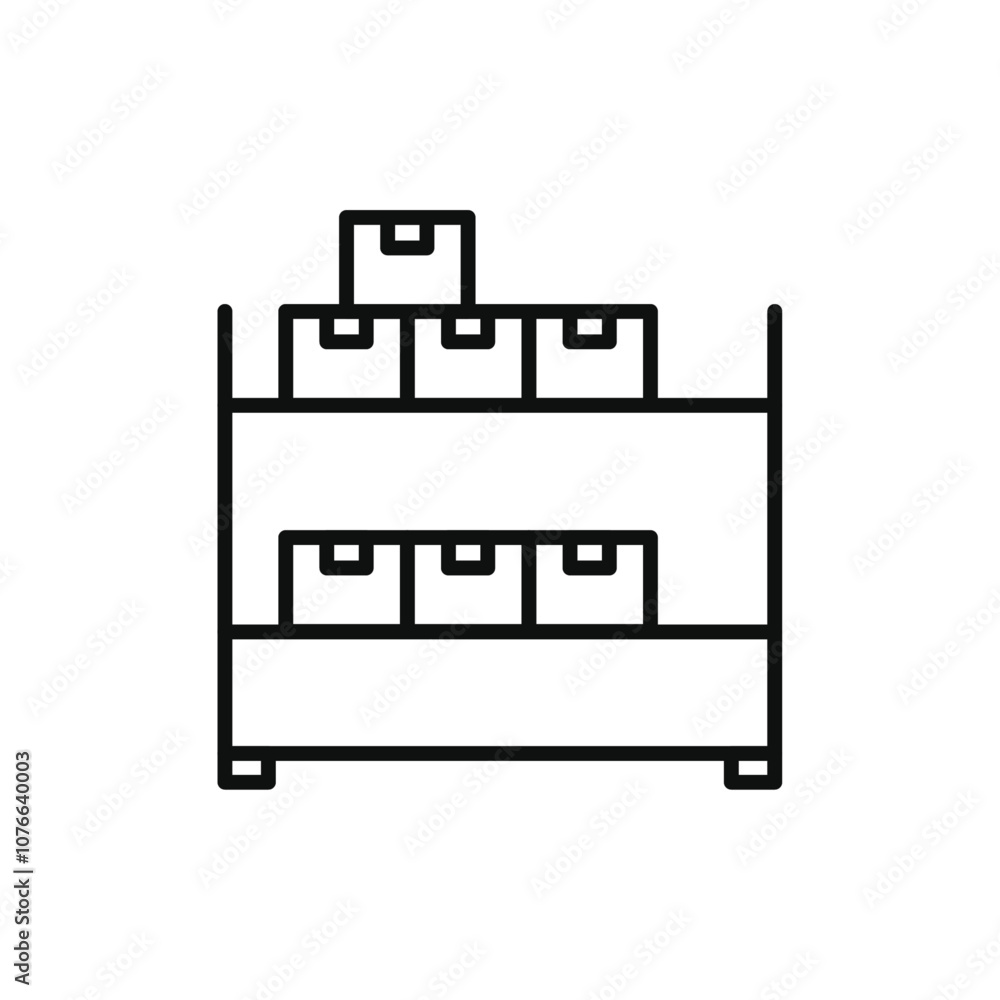 Storage rack icon Vector flat thin line illustration Storage rack icon Vector flat thin line illustration