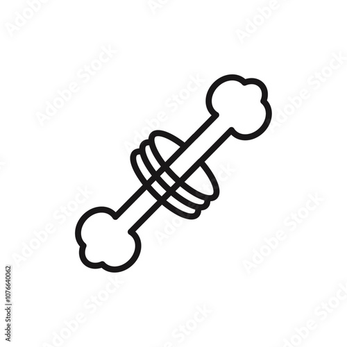 Strong healthy bones icon Vector flat thin line illustration