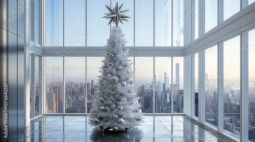 Modern white Christmas tree
