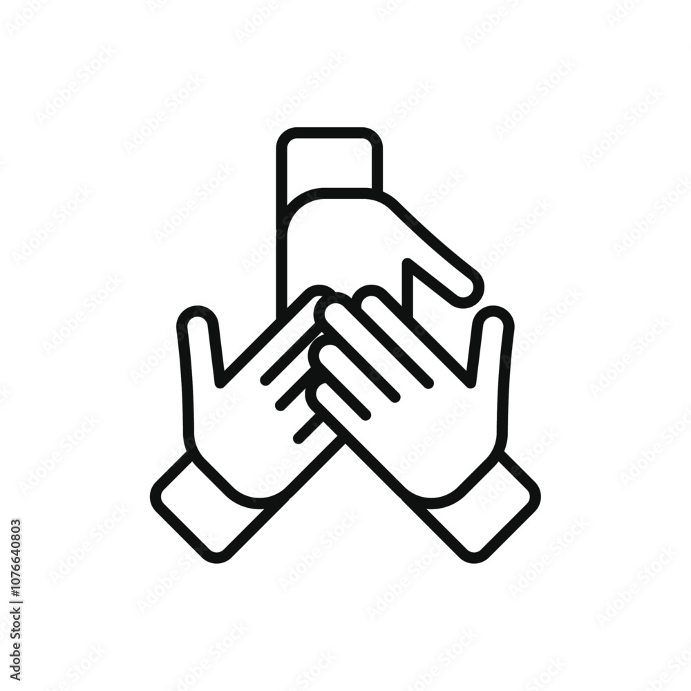 Fototapeta premium Teamwork icon Vector flat thin line illustration