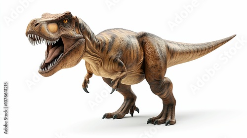 A Tyrannosaurus Rex Dinosaur Roaring with an Open Mouth