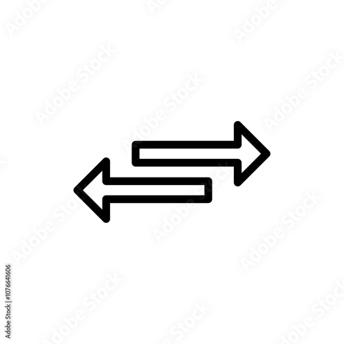 Transfer arrows icon Vector flat thin line illustration