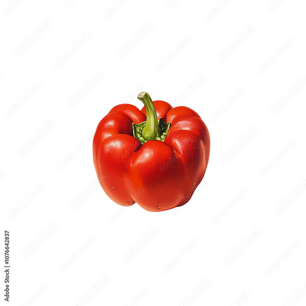 Fresh red bell pepper with vibrant color and smooth texture Fresh red bell pepper with vibrant color and smooth texture