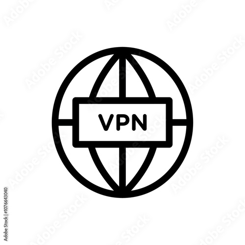 VPN icon Vector flat thin line illustration