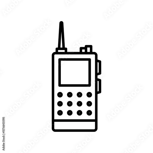 Walkie talkie icon Vector flat thin line illustration