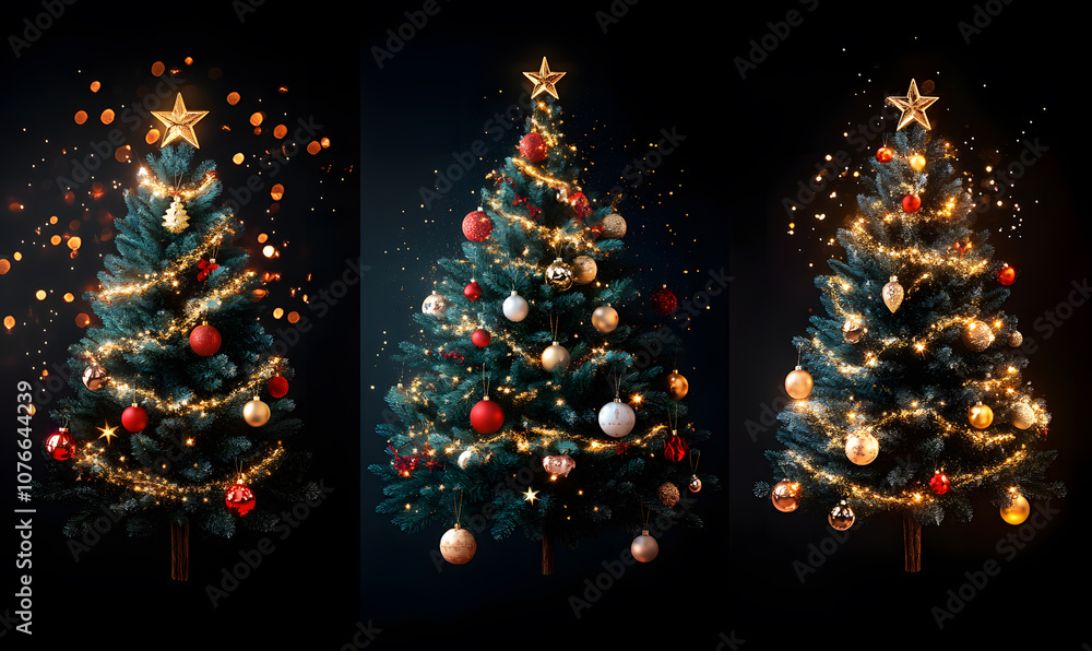Christmas and New Year designs with festive ornaments, golden snowflakes, cozy wreaths, and sparkling holiday accents for wallpaper and greeting cards Christmas and New Year designs with festive ornaments, golden snowflakes, cozy wreaths, and sparkling holiday accents for wallpaper and greeting cards