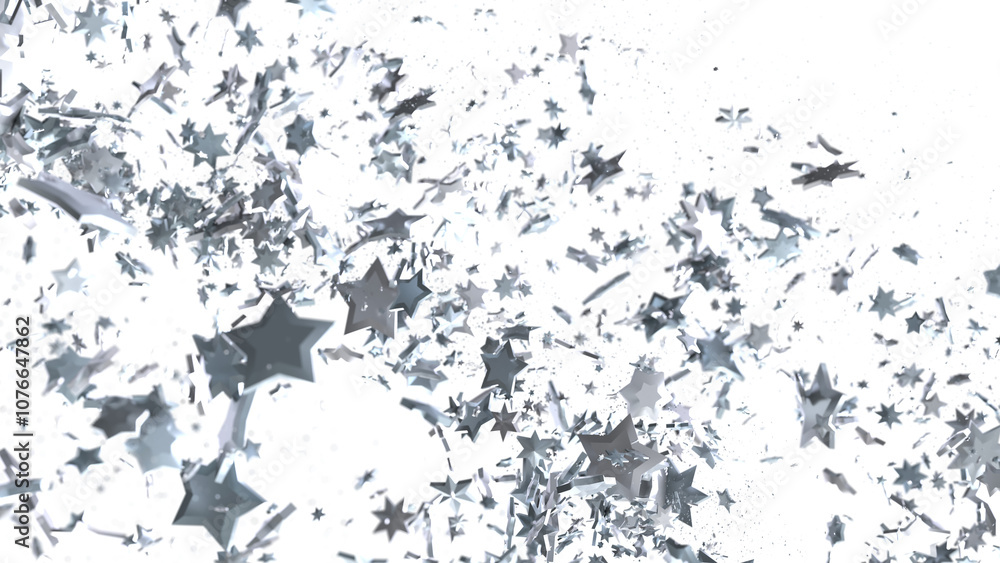 Obraz premium Descendant Christmas Constellations: Mind-Blowing 3D Illustration of Falling Festive Star Patterns