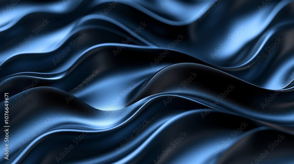 Obraz premium A blue wave with a shiny surface