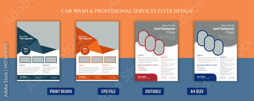 Cleaning Car Wash Flyer Design Template