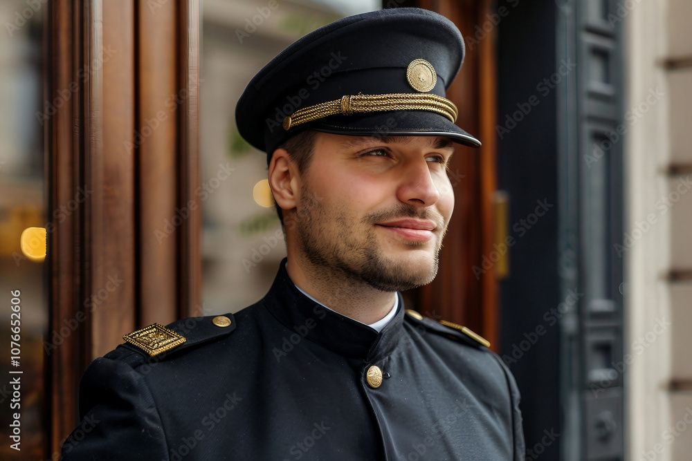 Generative AI Image of Professional Hotel Receptionist in Lobby Generative AI Image of Professional Hotel Receptionist in Lobby