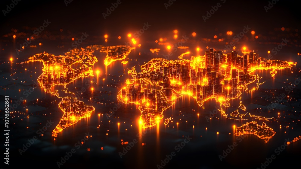 Fototapeta premium Financial data analysis for 2025, futuristic dashboard, global investment trends,