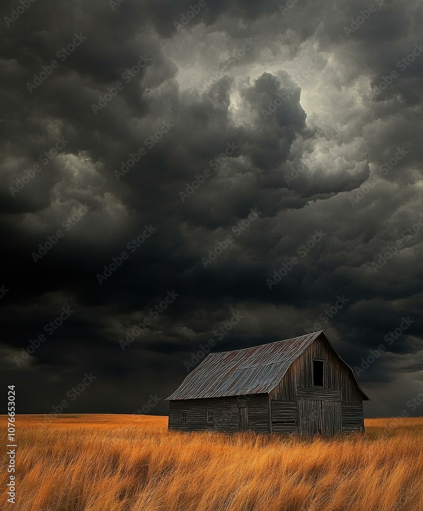 A Majestic Barn Understormy Skies: Capturing the Tension Between Architecture and Nature's Dramatic Power in a Rural Landscape A Majestic Barn Understormy Skies: Capturing the Tension Between Architecture and Nature's Dramatic Power in a Rural Landscape