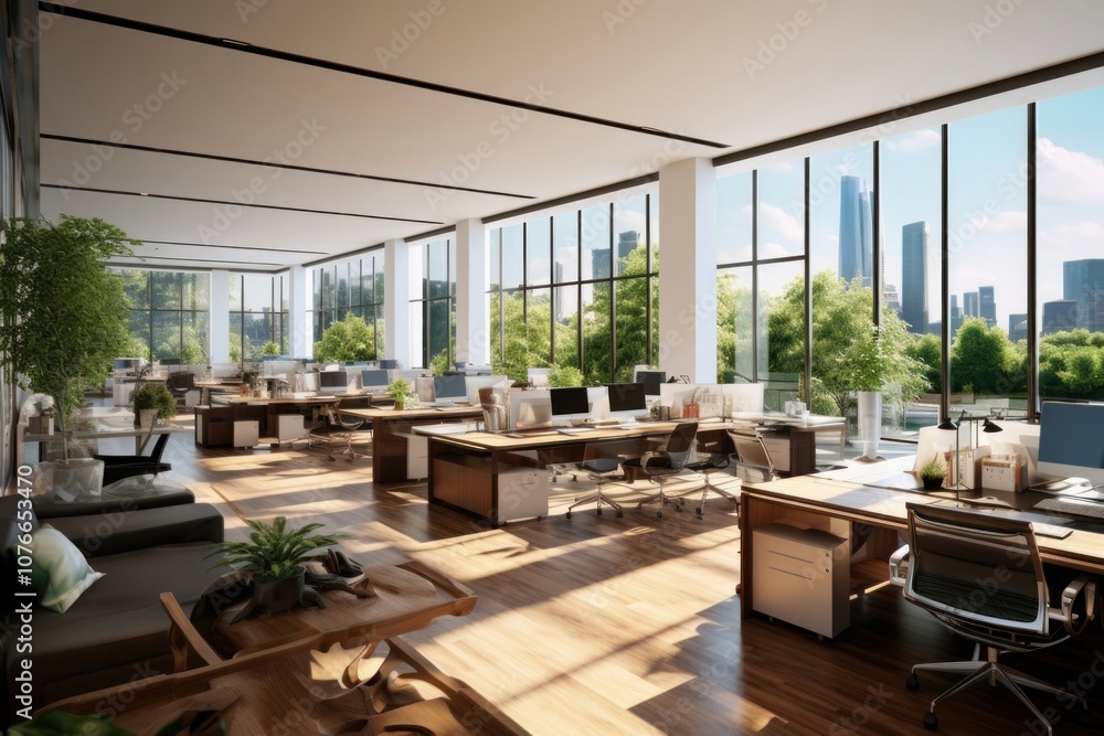 Fototapeta premium Office interior design electronics furniture.