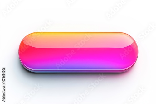 A vibrant, glossy capsule with a gradient of pink and orange hues on a clean white background, ideal for healthcare, wellness, or pharmaceutical themes in articles, advertisements, or product designs