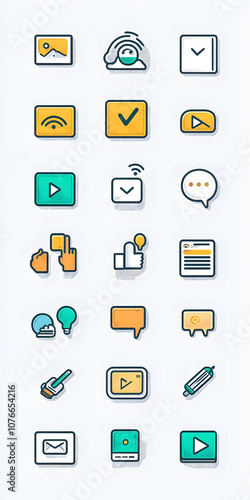 Ícones vetoriais representando diferentes plataformas de redes sociais