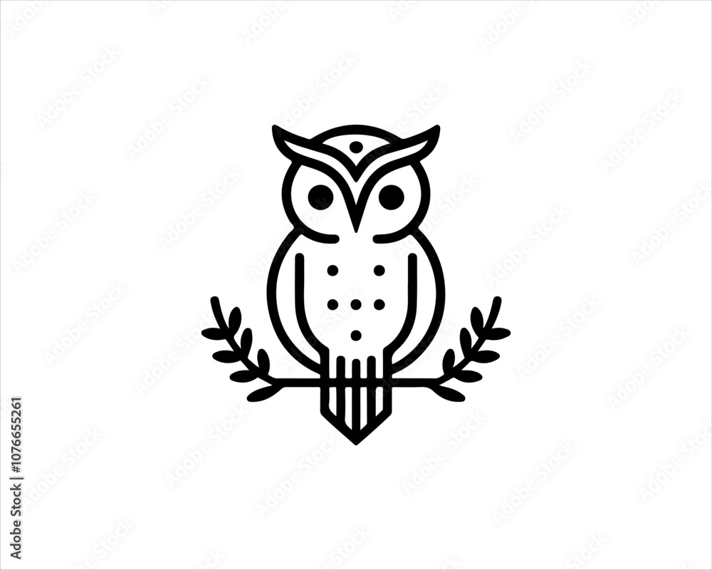 Fototapeta premium Owl logo design icon vector illustration