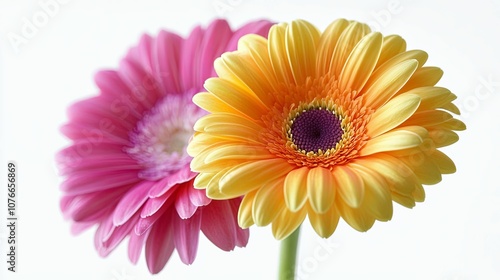 Close-up of a Pink and Yellow Gerbera Daisy