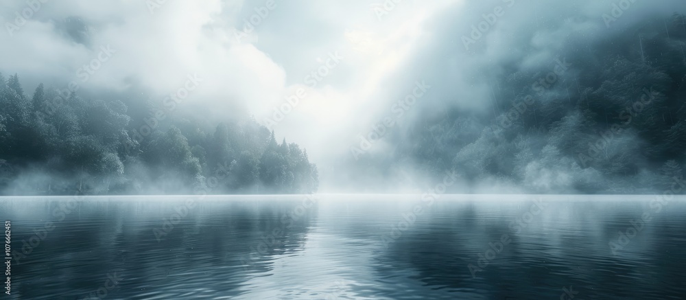 Misty Morning on a Tranquil Lake Misty Morning on a Tranquil Lake