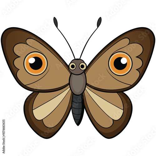 meadow brown butterfly vector illustrations on a white background.