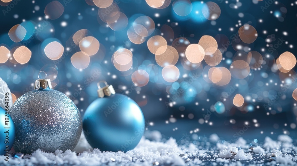 Christmas background with blue blurred bokeh and white snowflakes christmas christmas decorations accessories. Christmas background with blue blurred bokeh and white snowflakes christmas christmas decorations accessories.