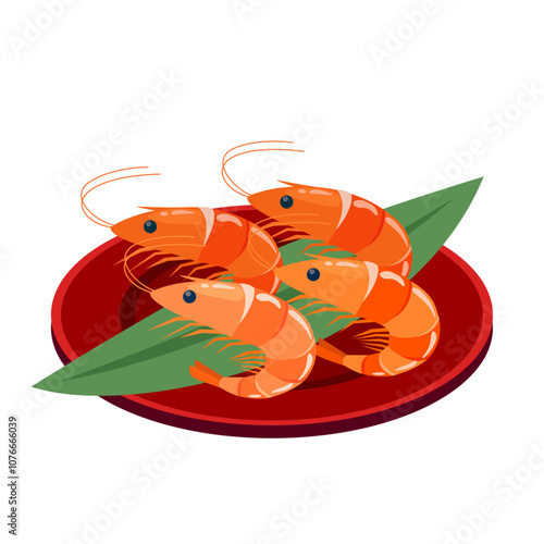 おせちの海老のイラスト
