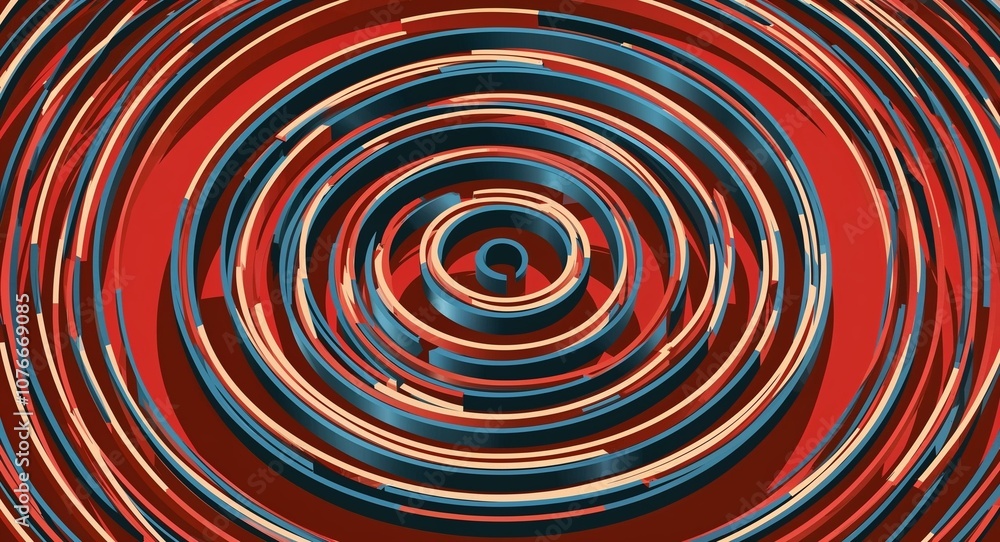 Obraz premium Circular maze with interwoven twisting lines