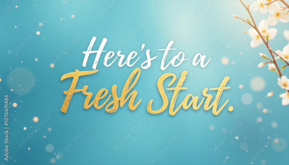 Naklejka premium Fresh Start Inspirational Graphic Design