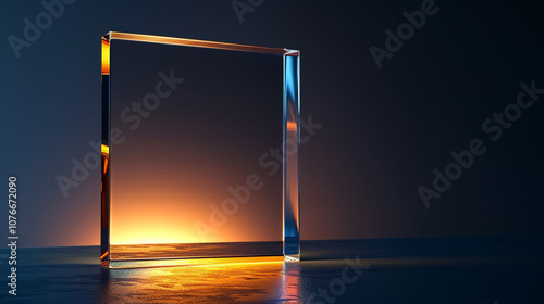 Elegant Glass Award with Warm Lighting Effect photo