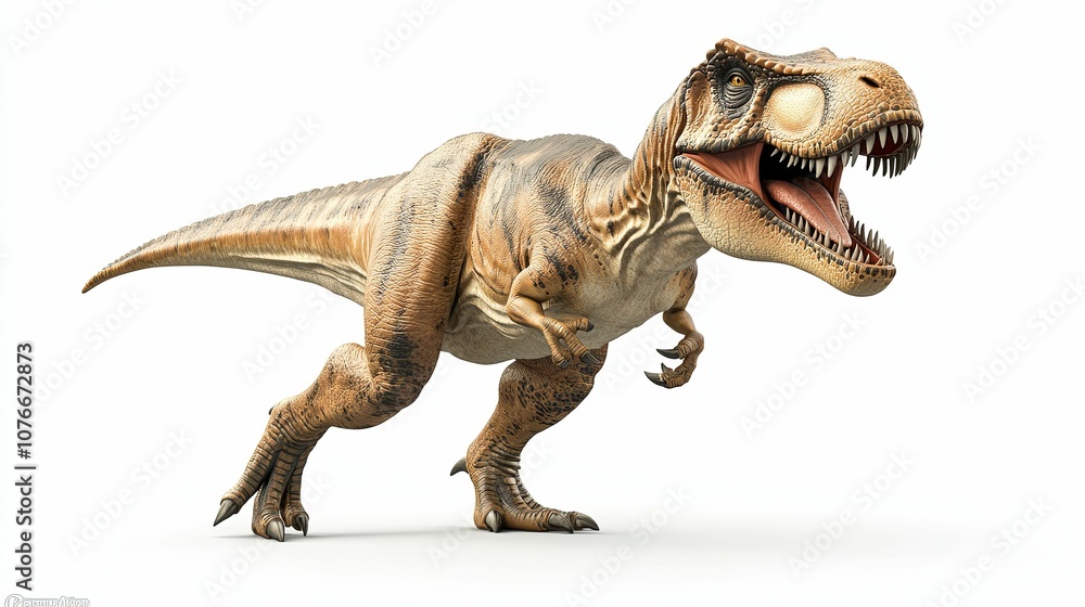 A Realistic Render of a Tyrannosaurus Rex Dinosaur with Open Mouth A Realistic Render of a Tyrannosaurus Rex Dinosaur with Open Mouth