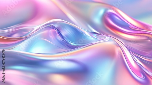 Wallpaper Mural A shimmering wave of pastel-colored fabric flows gracefully in soft, undulating patterns, capturing light and reflections in a serene environment Torontodigital.ca