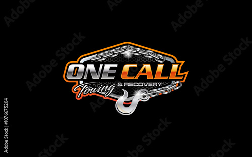 Illustration vector graphic of towing truck service logo design suitable for the automotive company
