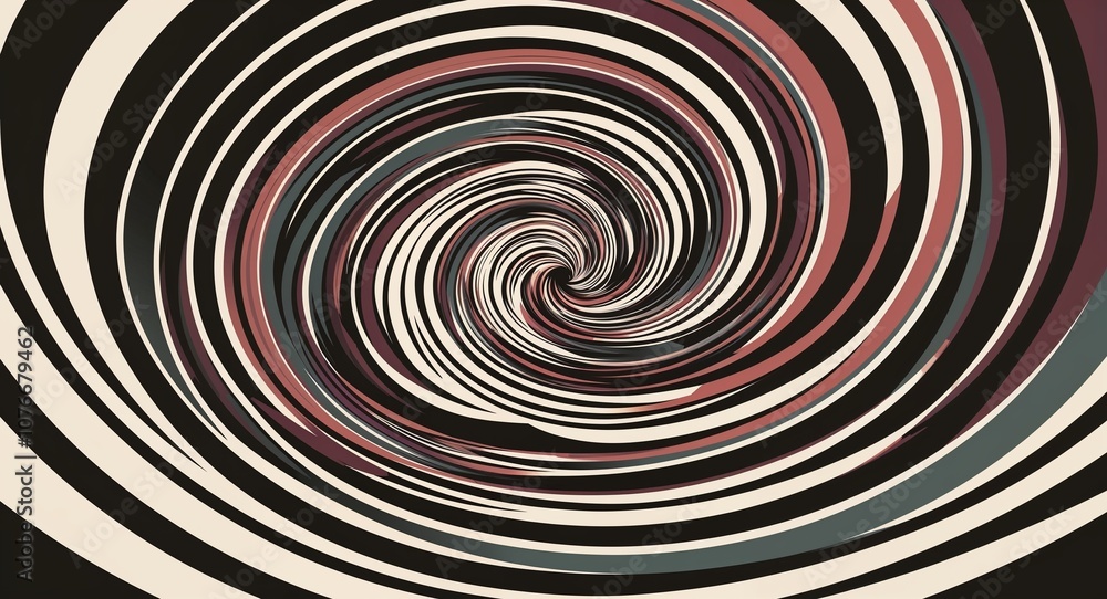 Fototapeta premium Spiraling stripes merging into a singular vanishing point