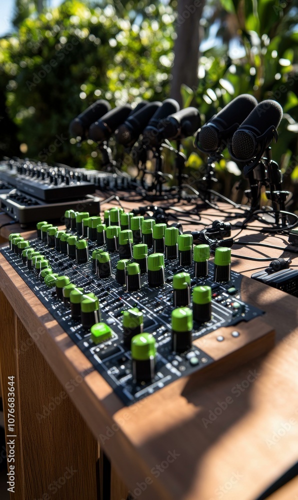 Explore Advanced Audio Technology with a Professional Mixing Console and Microphone Setup for Exceptional Music Production and Sound Quality Explore Advanced Audio Technology with a Professional Mixing Console and Microphone Setup for Exceptional Music Production and Sound Quality