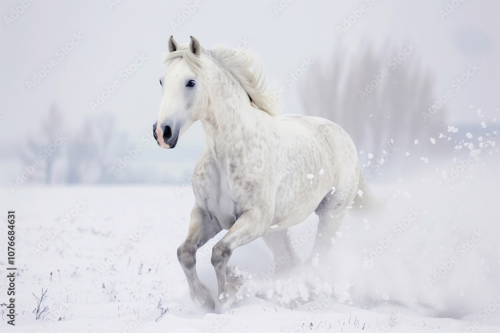 white horse in the snow white horse in the snow