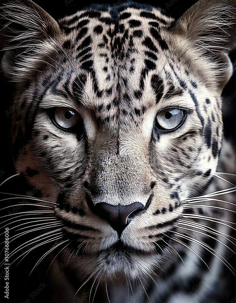 Obraz premium artistic illustration of a leopard close up of face 