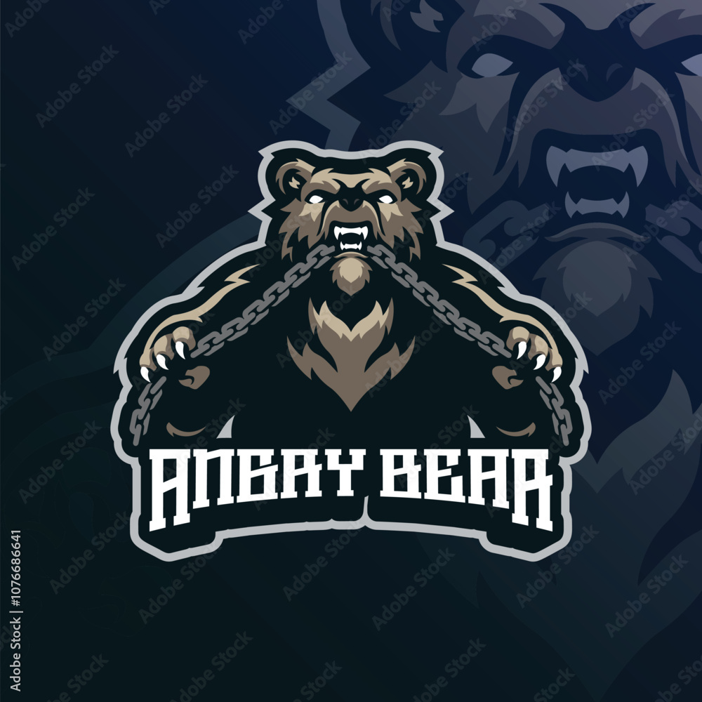 Bear mascot logo design with modern illustration concept style for badge, emblem and t shirt printing. Angry bear illustration for sport team. Bear mascot logo design with modern illustration concept style for badge, emblem and t shirt printing. Angry bear illustration for sport team.