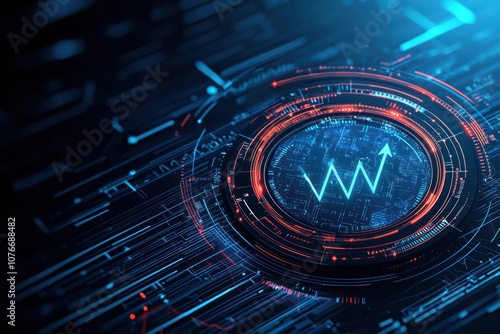 Wallpaper Mural Abstract digital illustration with upward trend line in a futuristic background. Torontodigital.ca