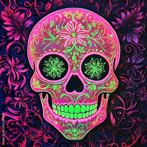 Discover the vibrant artistry of a colorful skull design that captivates and inspires enthusiasts photo