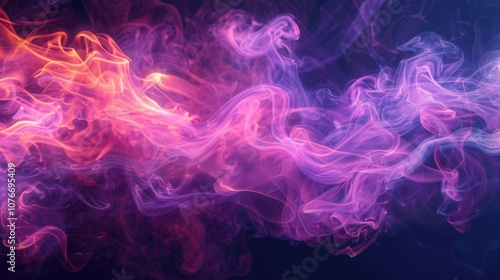 Ethereal Purple Flames, Captivating abstract purple fire swirls gracefully in the air, forming mesmerizing patterns and textures.
