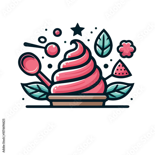 gelato ice cream logo illustration