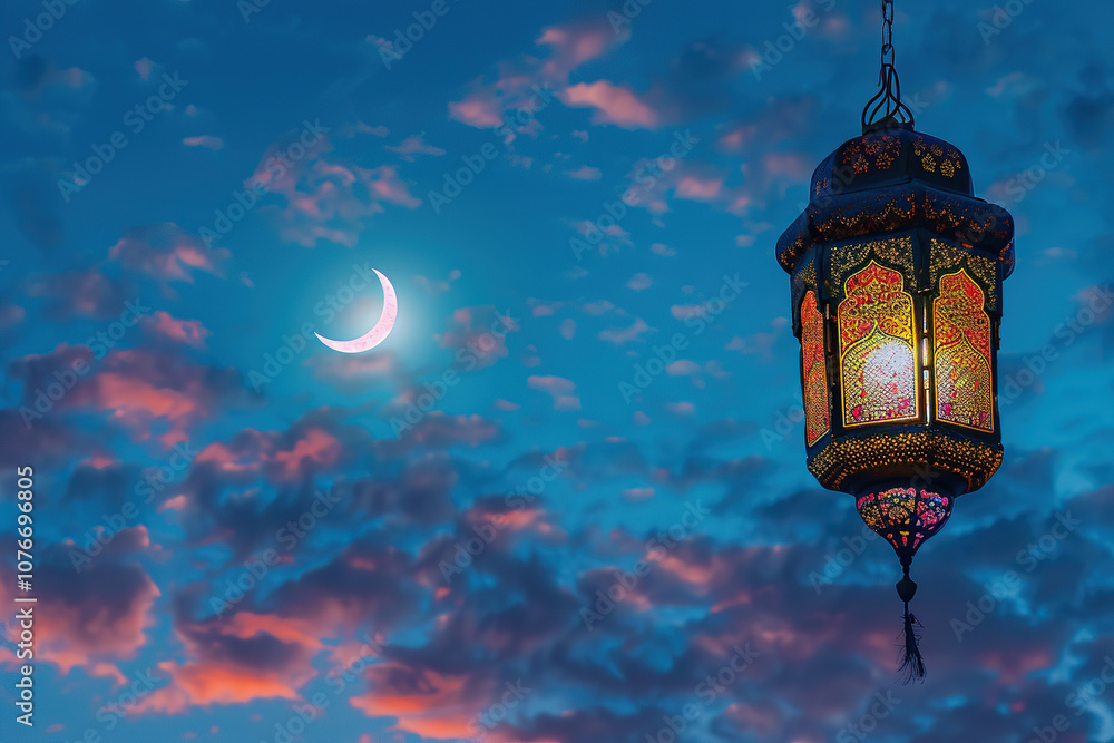 Beautiful greeting card with bright holiday composition for happy and joy celebrate Ramadan Beautiful greeting card with bright holiday composition for happy and joy celebrate Ramadan