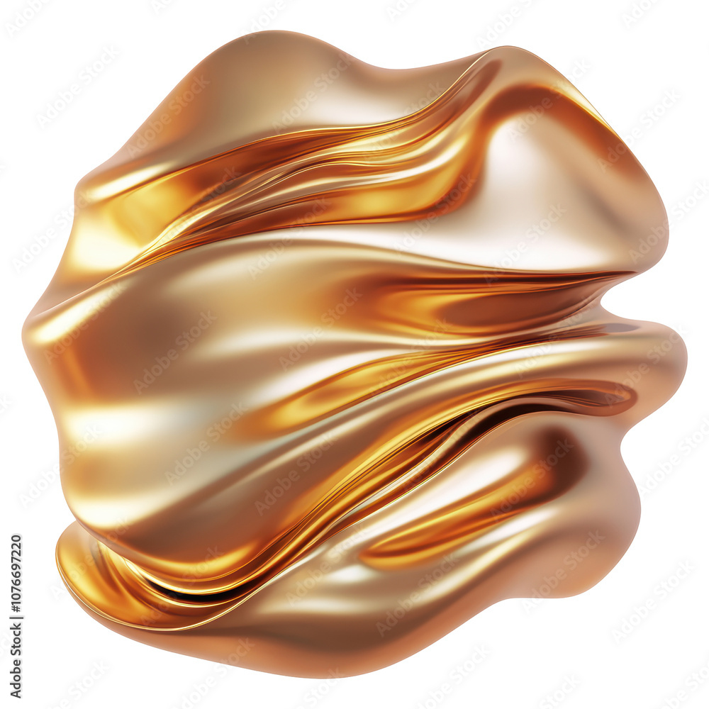 A gold fabric with a wave pattern isolated on transparent or white background, png A gold fabric with a wave pattern isolated on transparent or white background, png