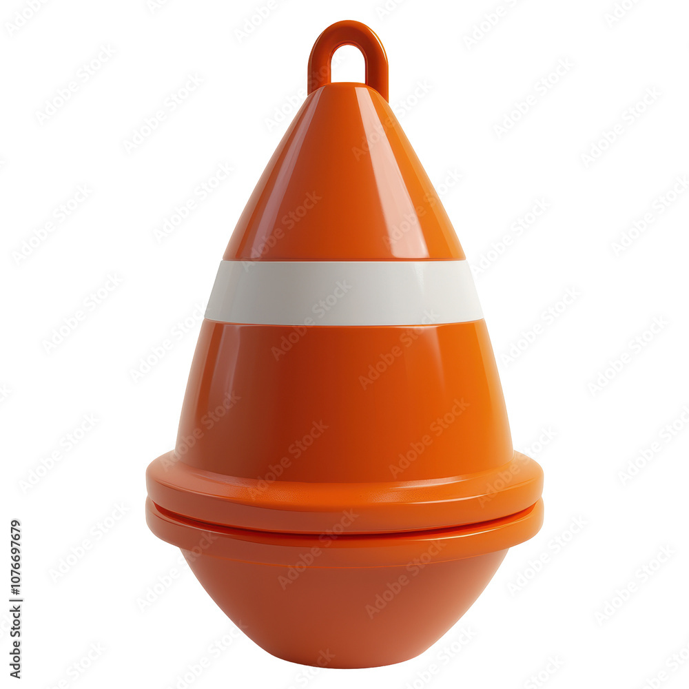 A large orange and white cone with a white stripe isolated on transparent or white background, png A large orange and white cone with a white stripe isolated on transparent or white background, png