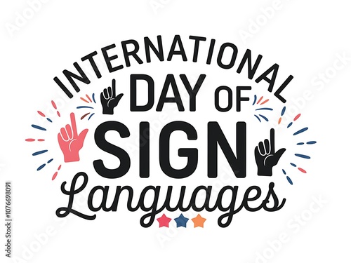 International Day of Sign Languages with Hand Sign Illustrations photo