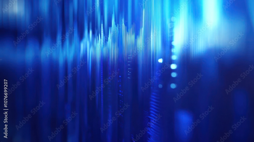 Obraz premium Abstract Blue Lines and Glowing Lights