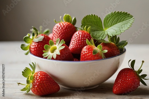 Bowl of Fresh Red Strawberries