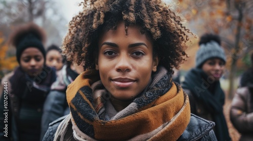 A group of black American civil rights activists protested in the streets, surrounded by white men and women dressed as flight attendants.