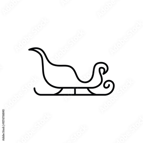 santa claus sleigh christmas theme icon graphic illustration outline drawing art